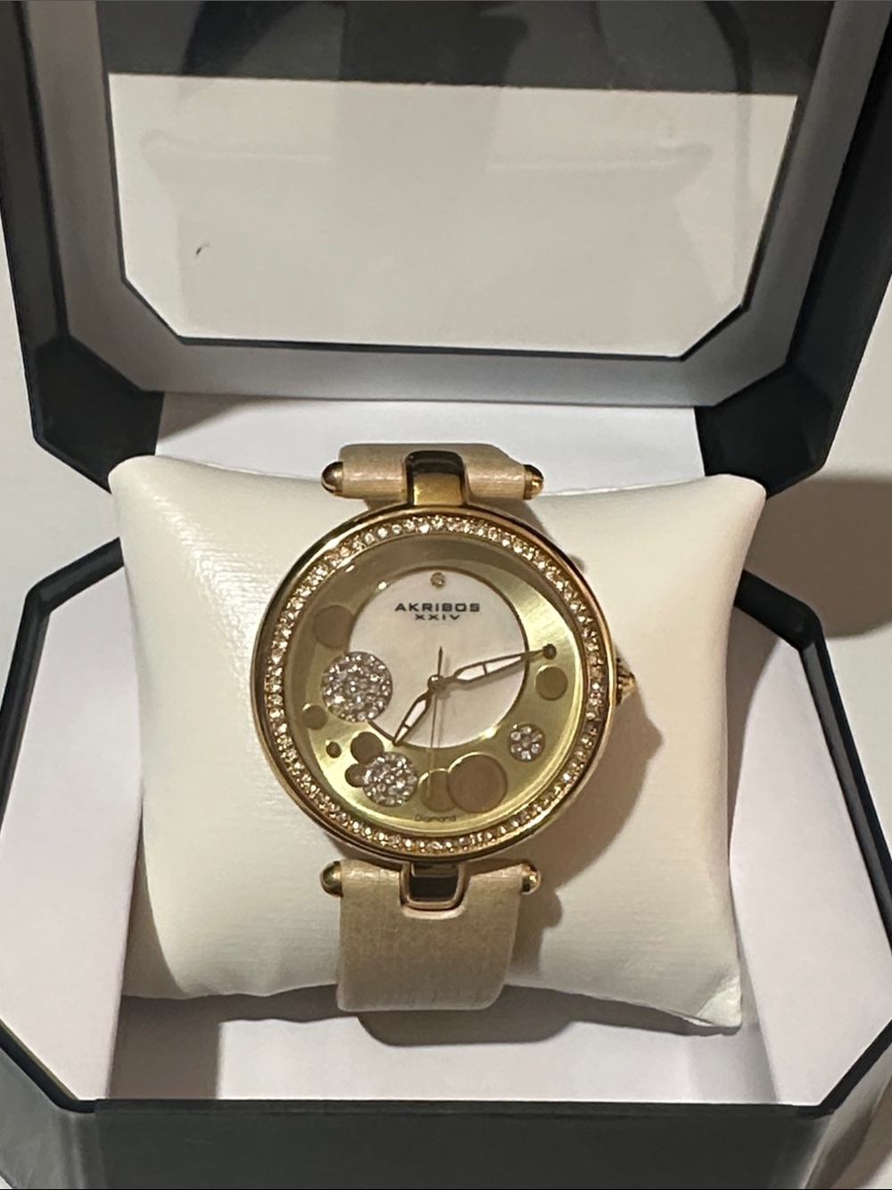 Akribos XXIV Women's Gold Tone Crystal Accent Watch